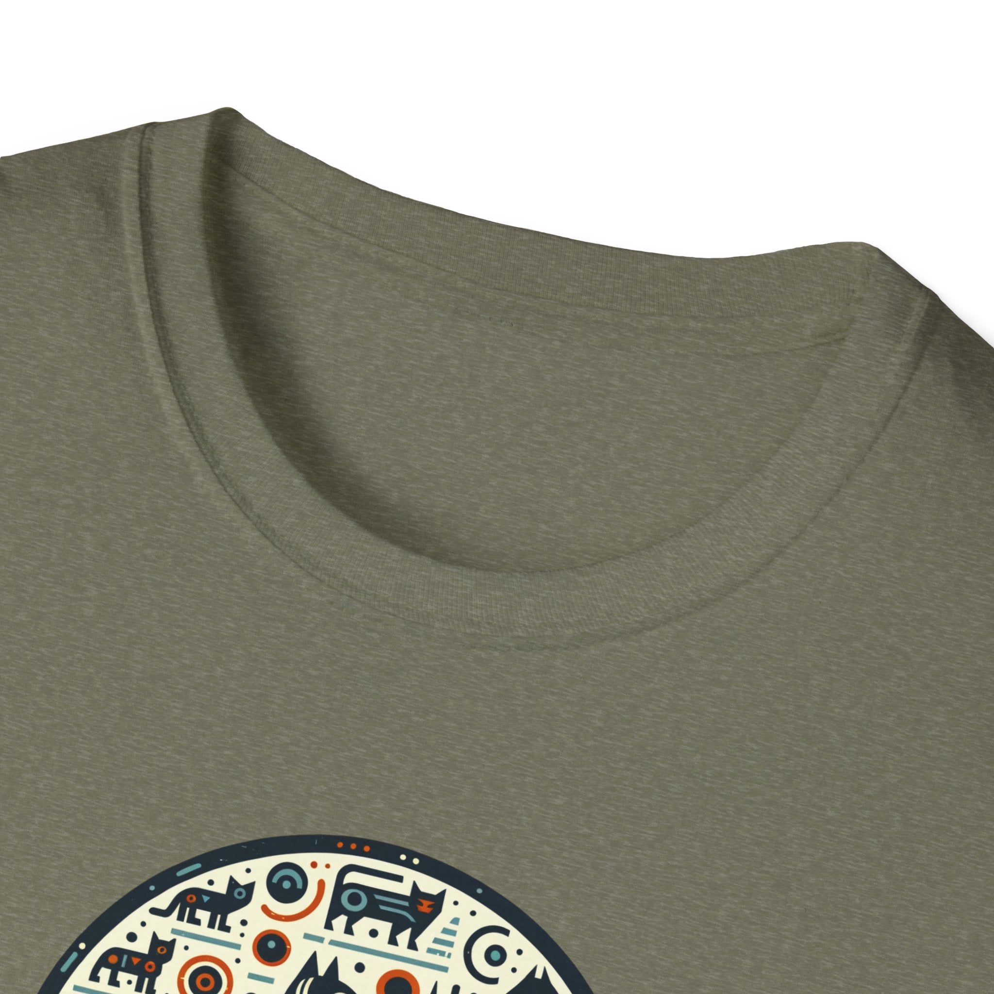 Egyptian Inspired Cat Unisex Softstyle T-Shirt, Casual Wear, Unique Graphic Tee, Gift for Him/Her, Everyday Fashion, Art Lovers Apparel