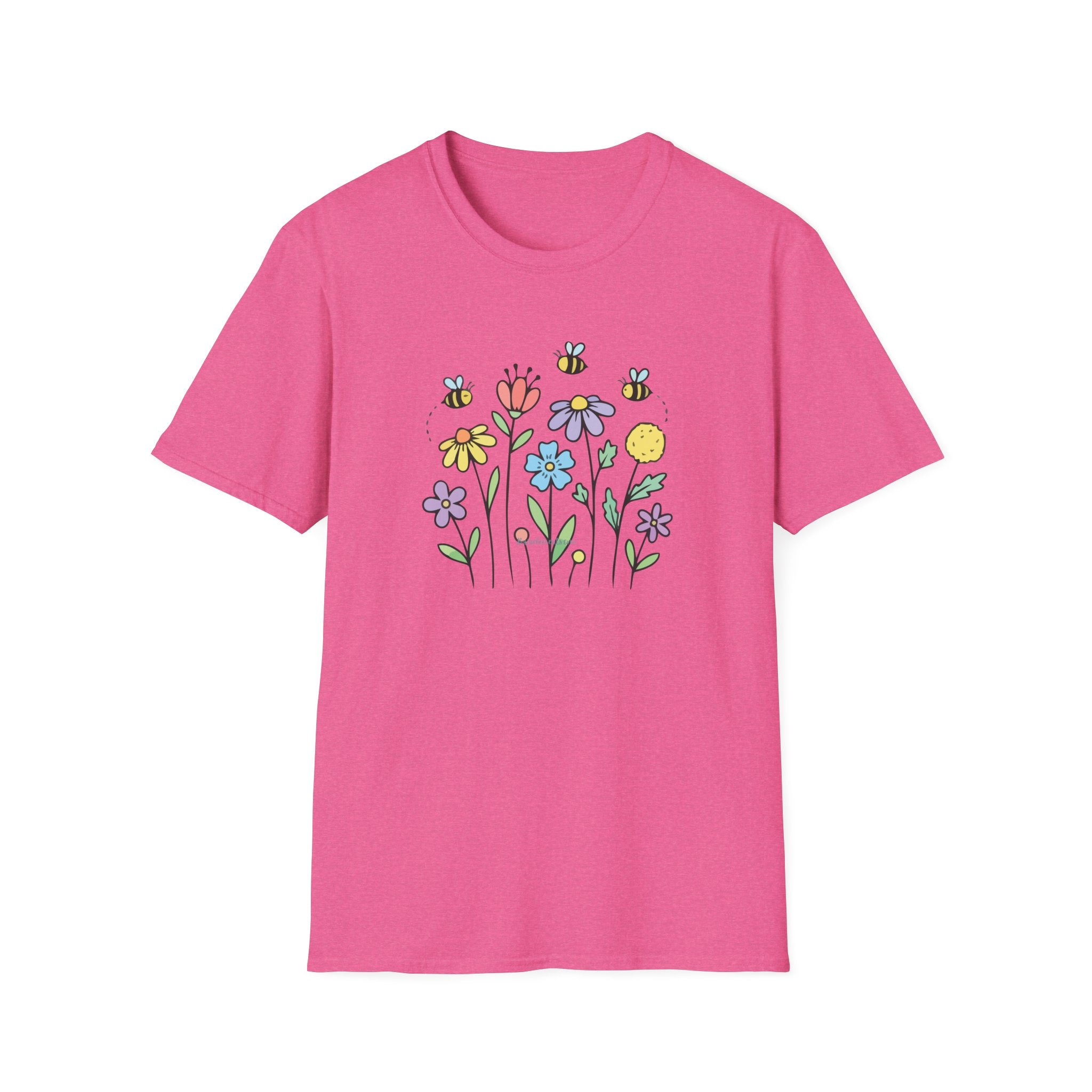 Summer Flowers & Bees Retro Floral T-Shirt