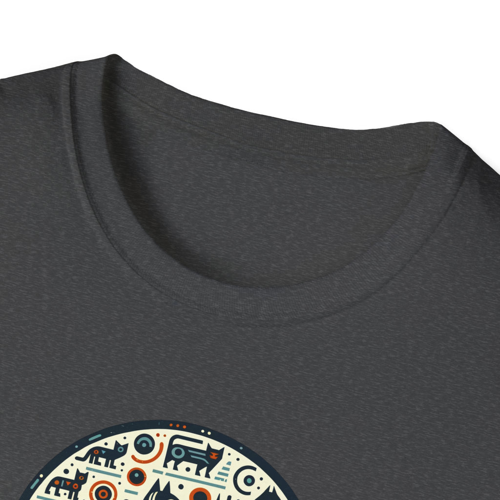 Egyptian Inspired Cat Unisex Softstyle T-Shirt, Casual Wear, Unique Graphic Tee, Gift for Him/Her, Everyday Fashion, Art Lovers Apparel