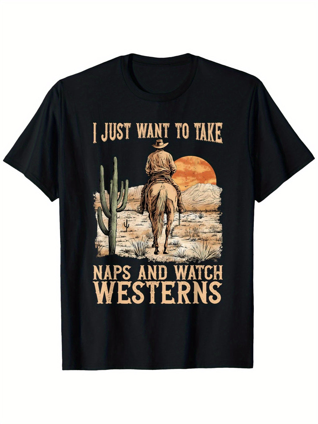 Men's Funny Western Cowboy Tee, Western Horse T-Shirt