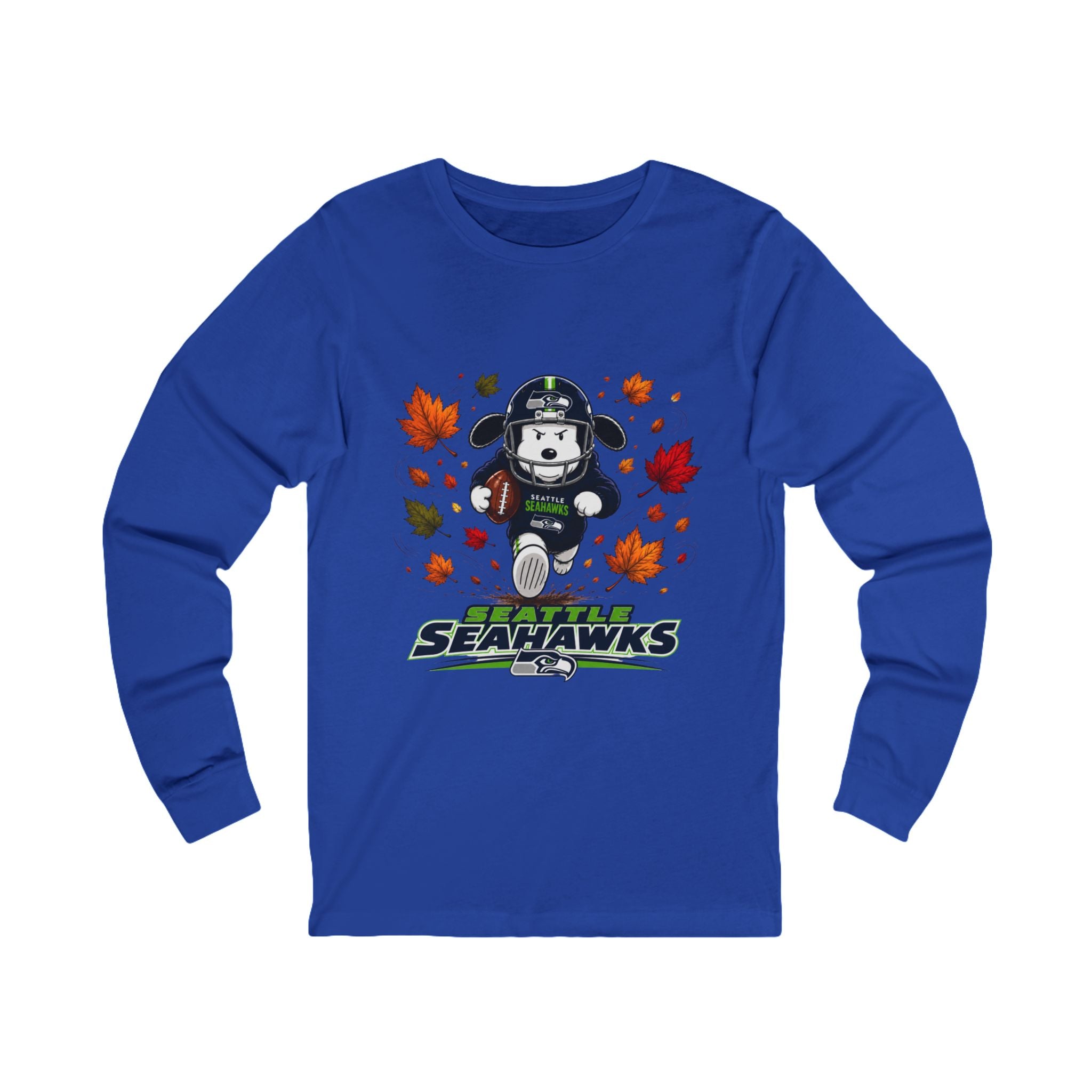 Women's Seattle Seahawks Snoopy Touchdown Fall Long Sleeve Tee