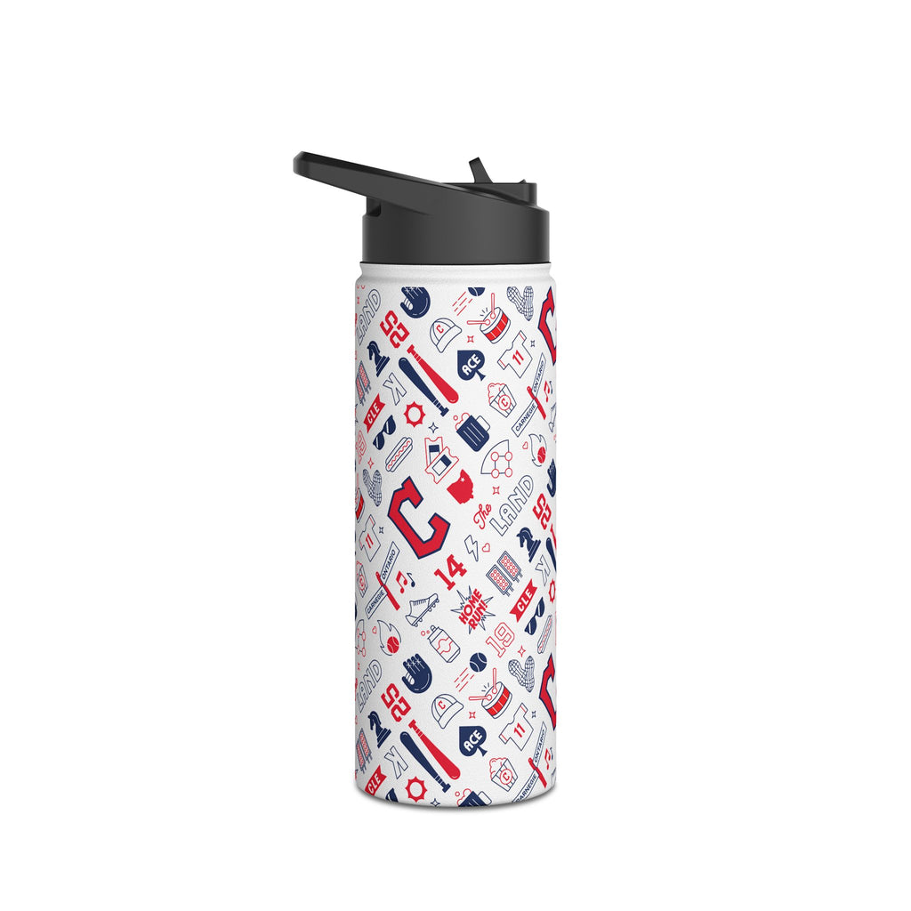 Cleveland Baseball Stainless Steel Water Bottle, CLE Baseball Team Water Bottle, 3 Sizes