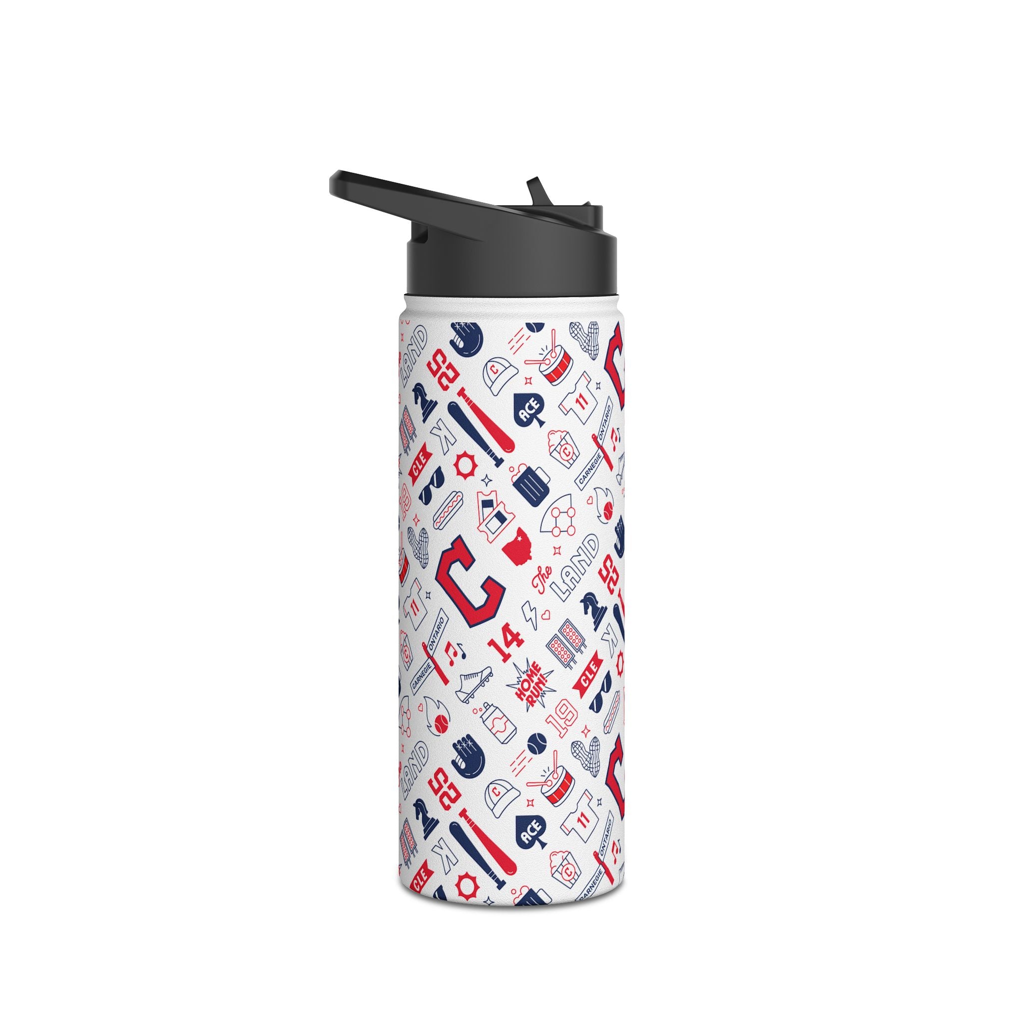 Cleveland Baseball Stainless Steel Water Bottle, CLE Baseball Team Water Bottle, 3 Sizes