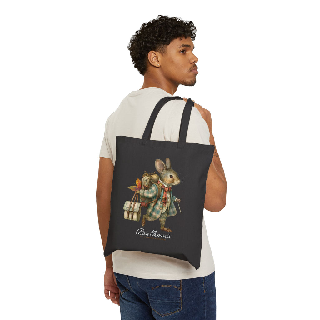 Woodland Traveling Mouse Heavy Canvas Shopping Tote, Mouse Shopping Tote