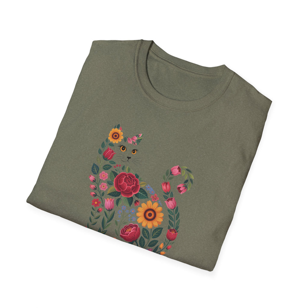 Personalized Boho Floral Cat Tee — Cat Lovers T-Shirt