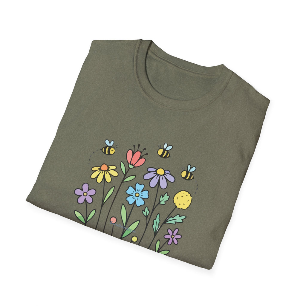 Summer Flowers & Bees Retro Floral T-Shirt