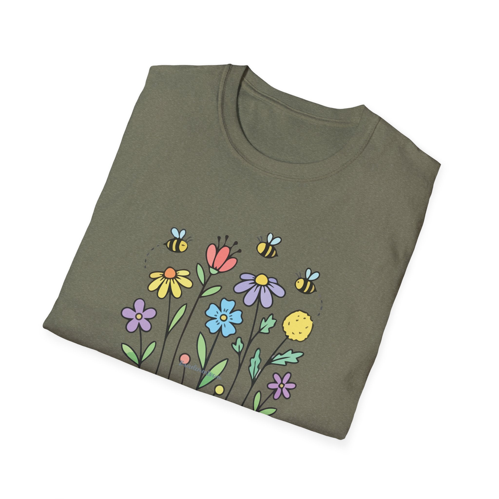 Summer Flowers & Bees Retro Floral T-Shirt