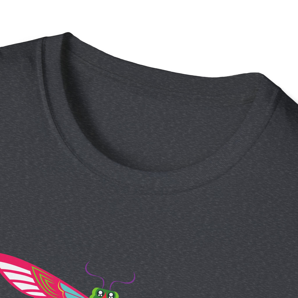 Colorful Dragonfly Unisex Softstyle T-Shirt, Casual Wear, Nature Lover Gift, Summer Fashion, Eco-Friendly Tee, Birthday Present