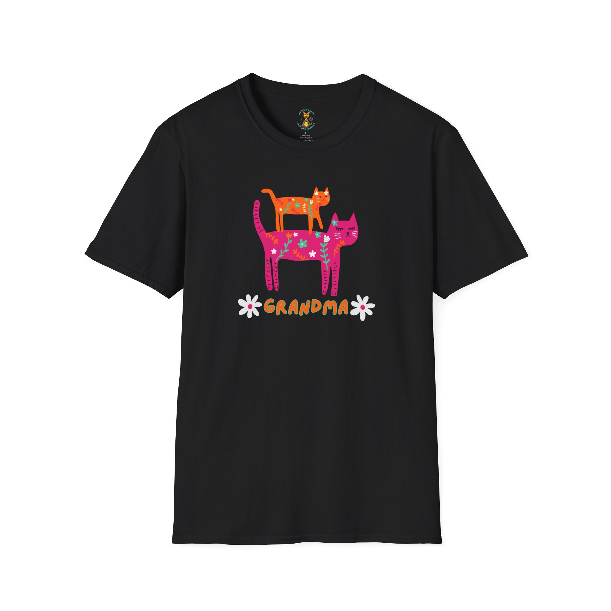Personalized Grandma Cat T-Shirt, Mother's Day T-Shirt, Sizes XS-5X, Cat Print T-Shirt for Women