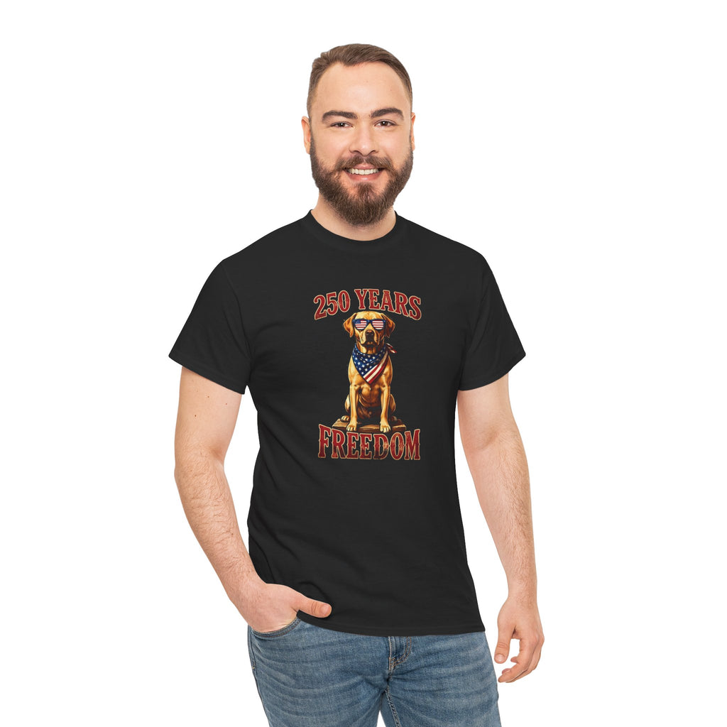 Labrador Flag Patriotic Tee — "250 Years of Freedom" Fourth of July T-Shirt