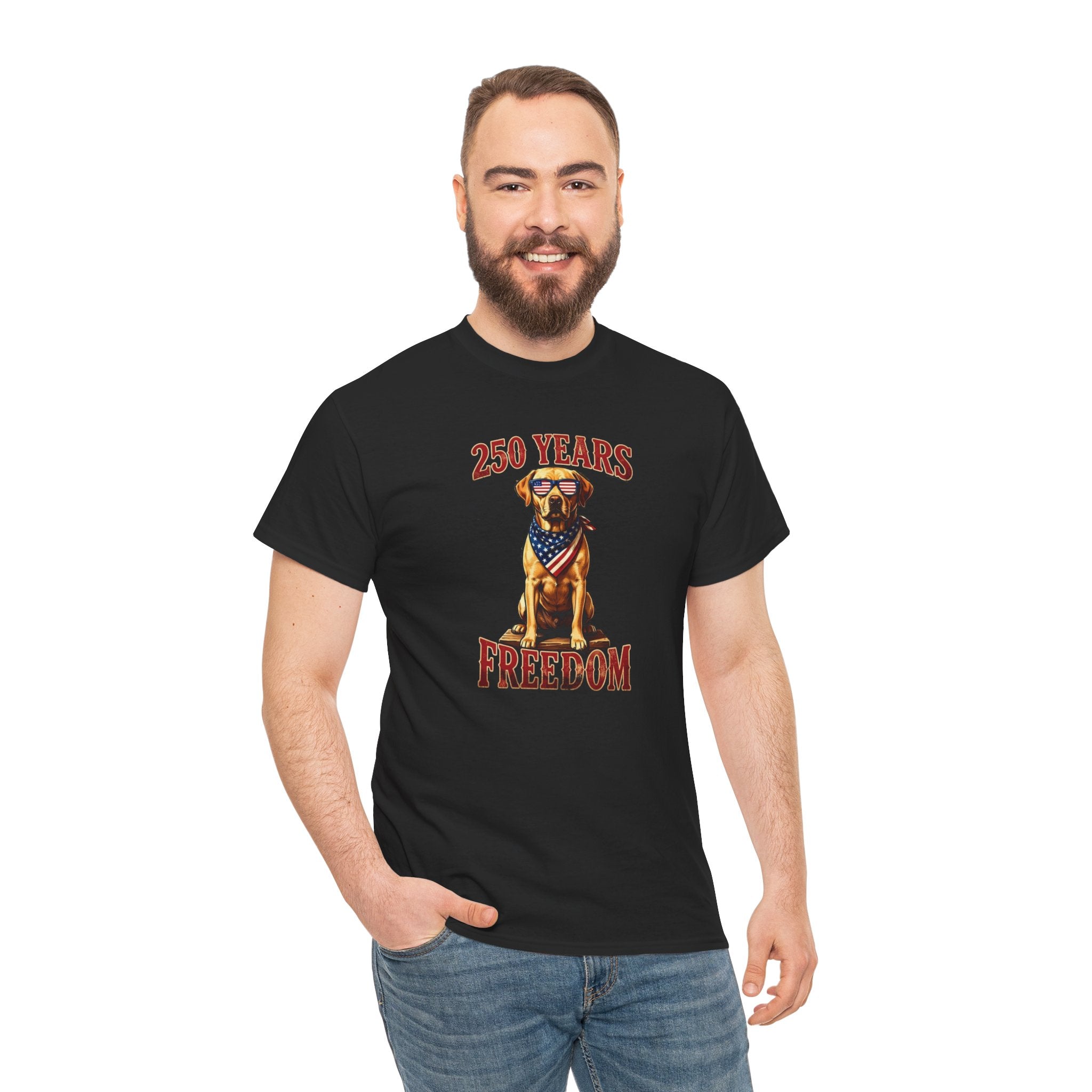 Labrador Flag Patriotic Tee — "250 Years of Freedom" Fourth of July T-Shirt