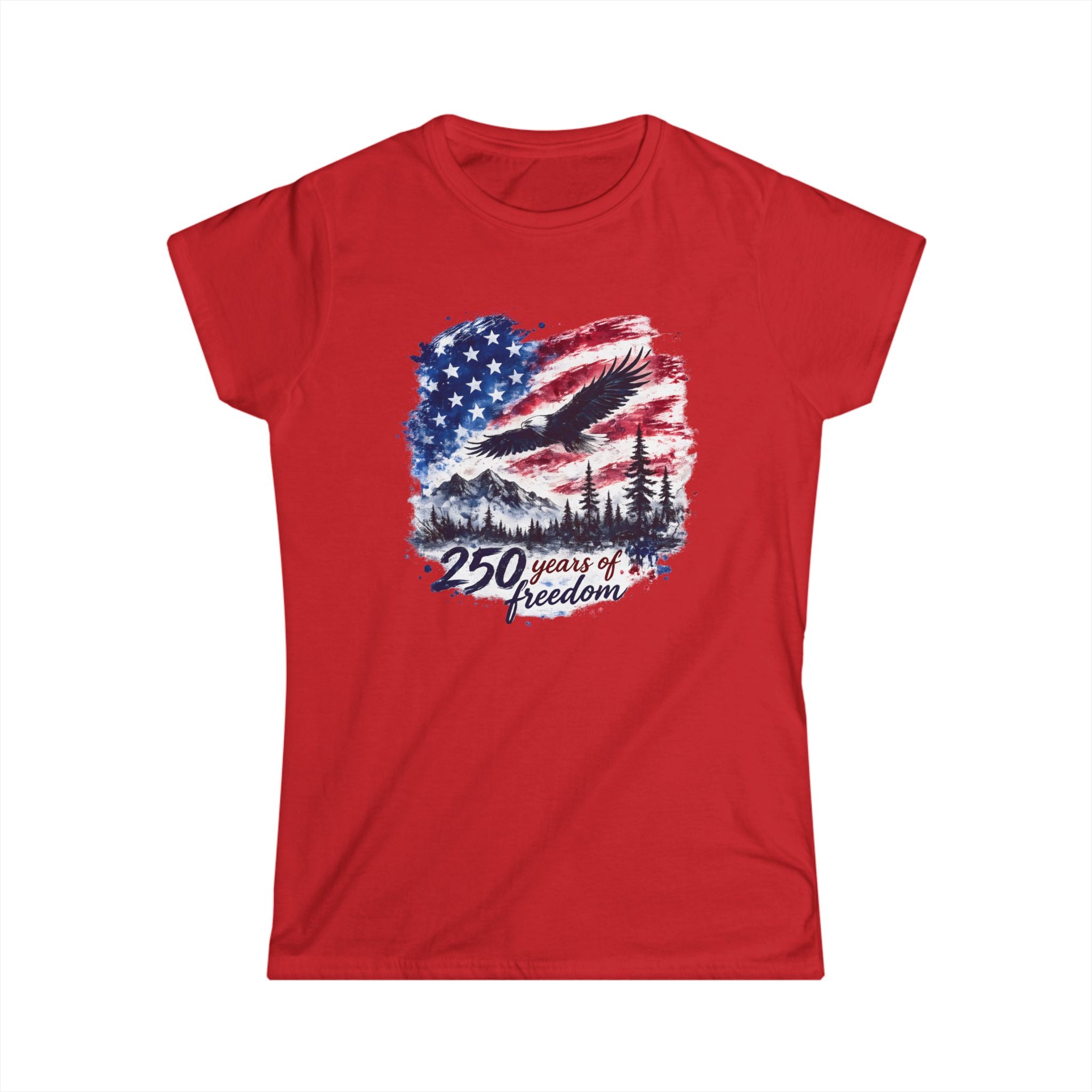 Freedom 250 Watercolor Women's Tee — 250 Years of Freedom Graphic Shirt