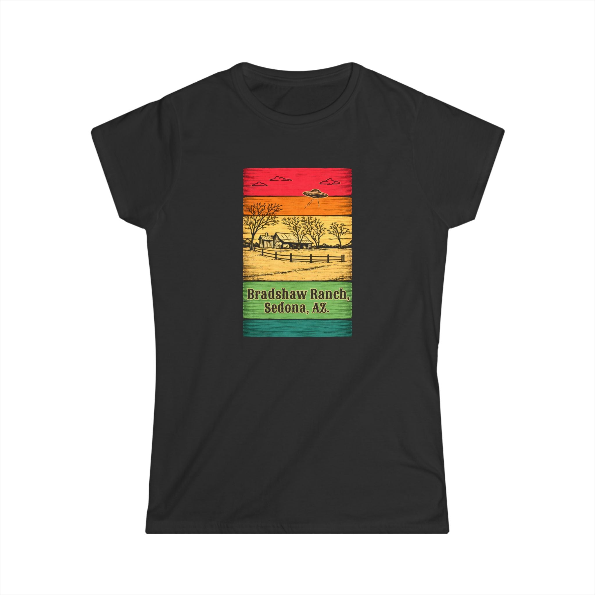 Bradshaw Ranch Retro Sunset, Sedona, AZ, Women's T-Shirt