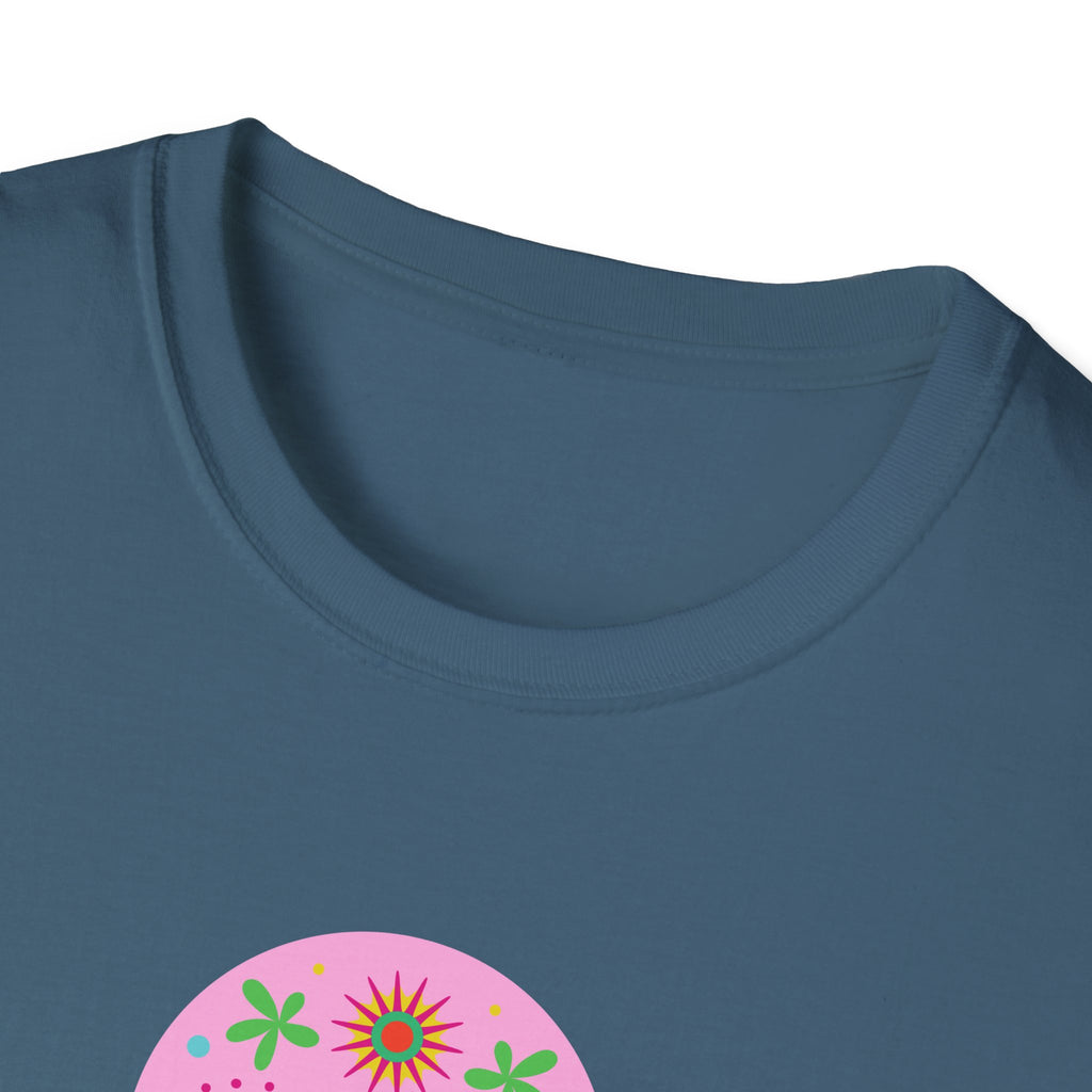 Colorful Skull Graphic T-Shirt, Day of the Dead Shirt, Unisex Softstyle Tee for Celebrations, Gifts for Her & Him