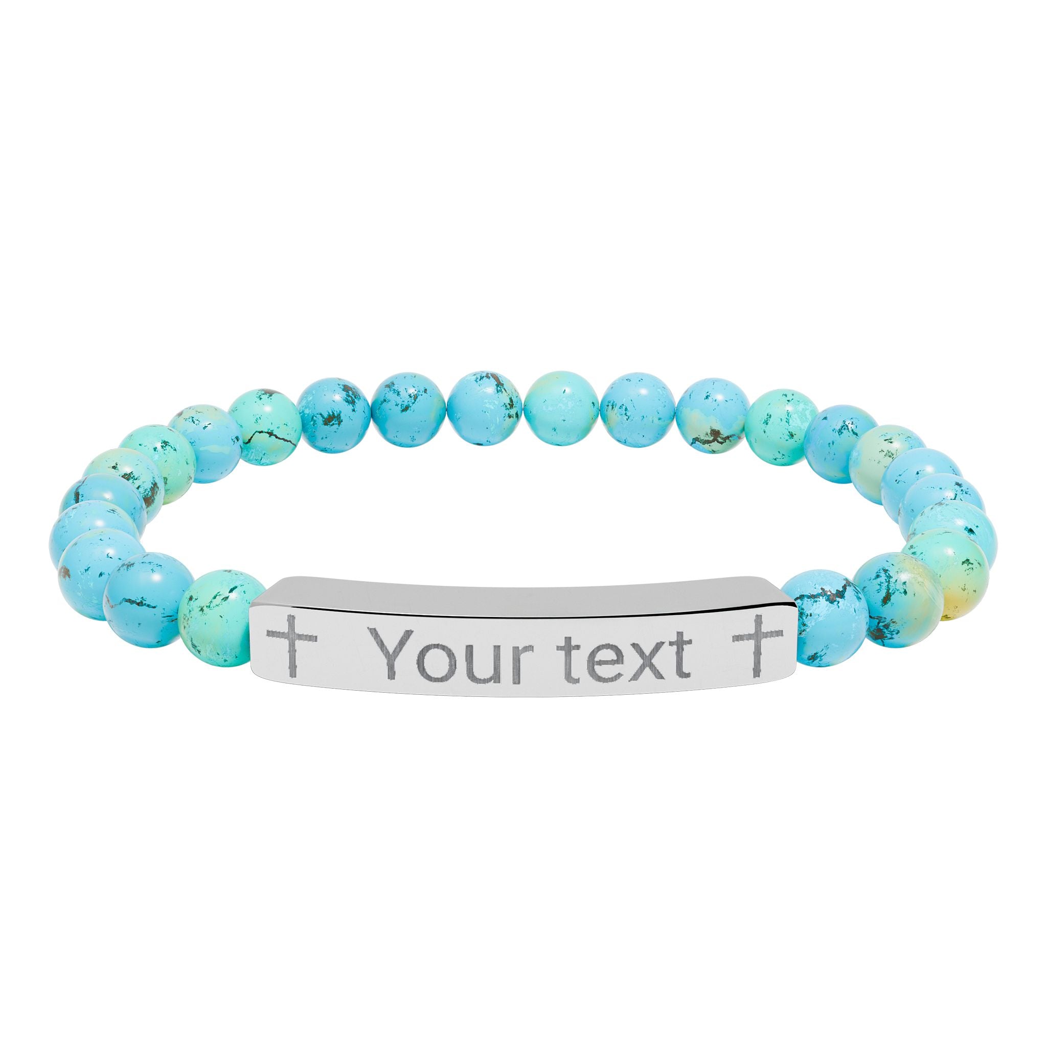 Engraved Name Bar Stone Bracelet, Personalized Natural Stone Bracelet, Custom Name, 18k Gold