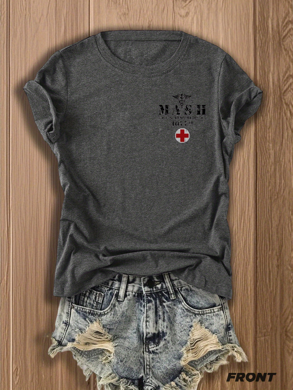 Women's Retro MASH U.S. Army Mobile Hospital Vintage Graphic Tee, MASH Tee for Women
