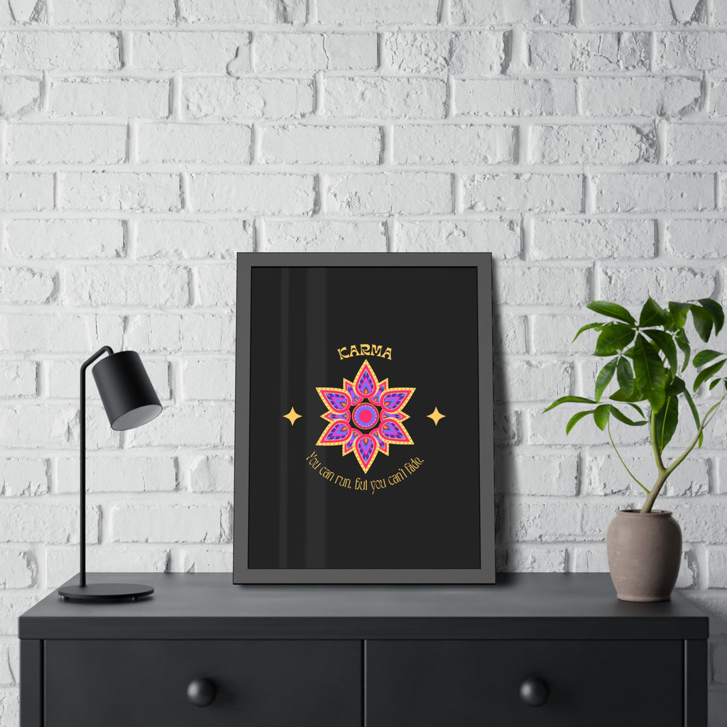 KARMA, You can run, but you cant hide, Framed Wall Art