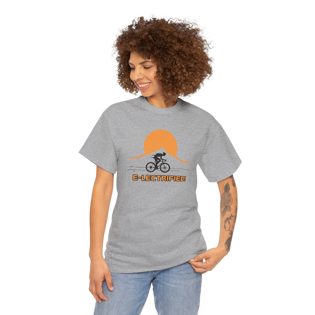 Electrified! E‑Bike Rider Sunset Mountain Cycling T‑Shirt