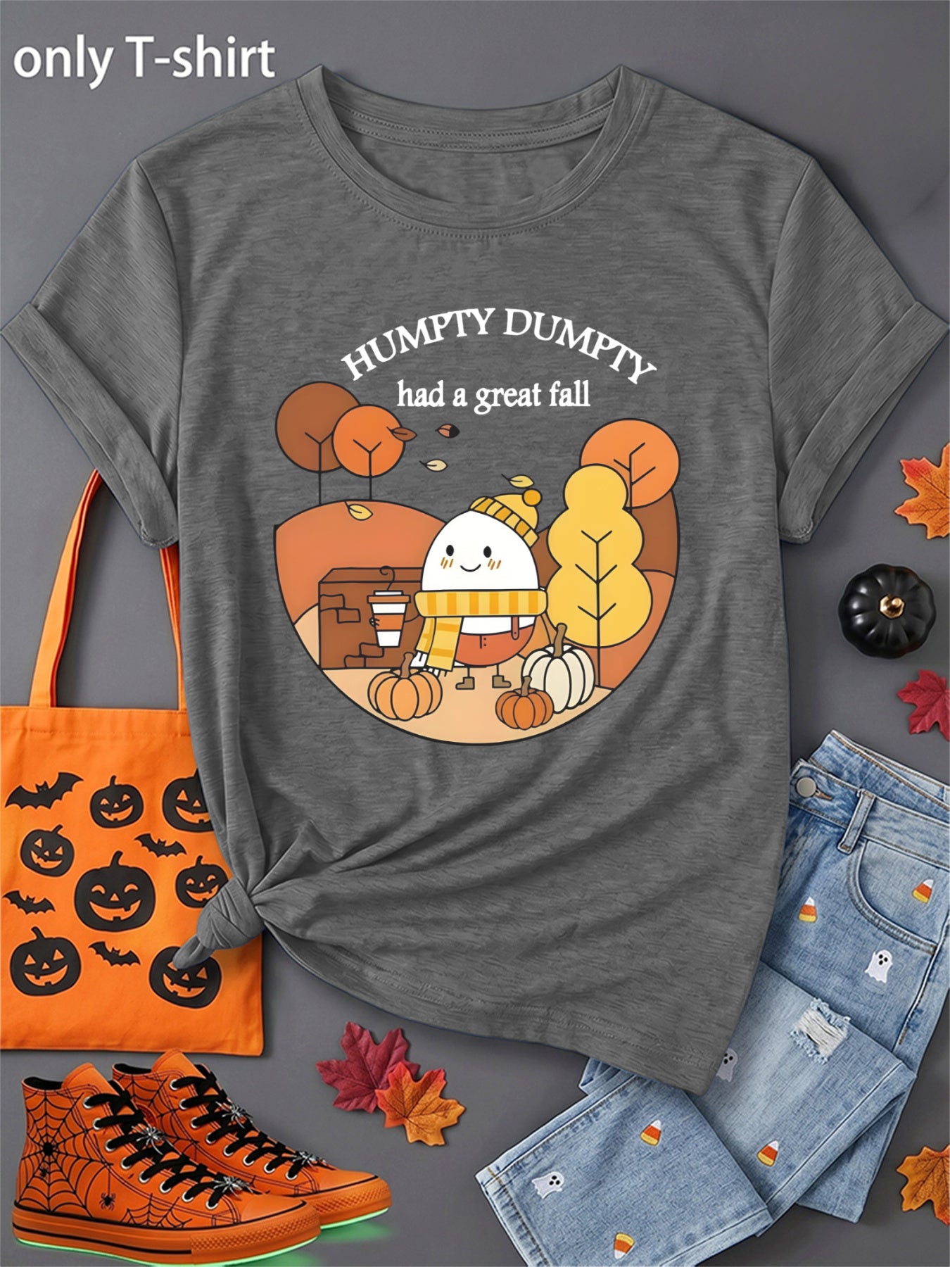 Funny Fall Tee, Humpty Dumpty Had a Great Fall, Women's Funny Fall Top