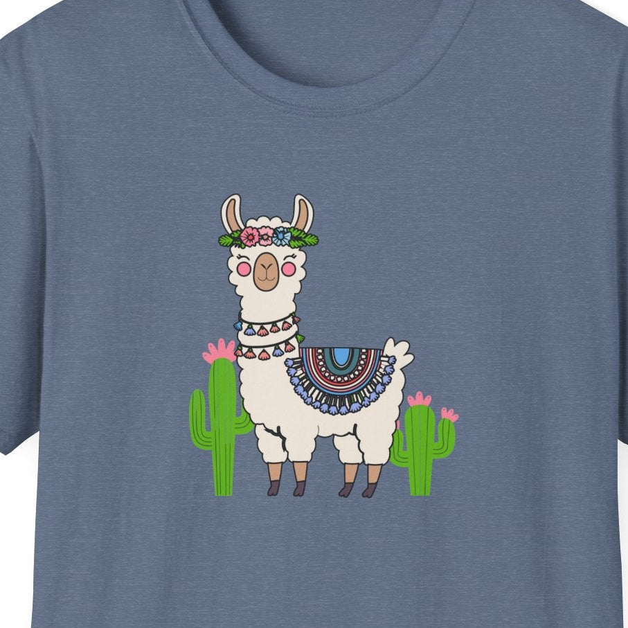 Cute Llama T-Shirt, Unisex Softstyle Tee, Perfect for Nature Lovers, Gifts for Animal Lovers, Casual Wear, Summer Outfit, Vacation
