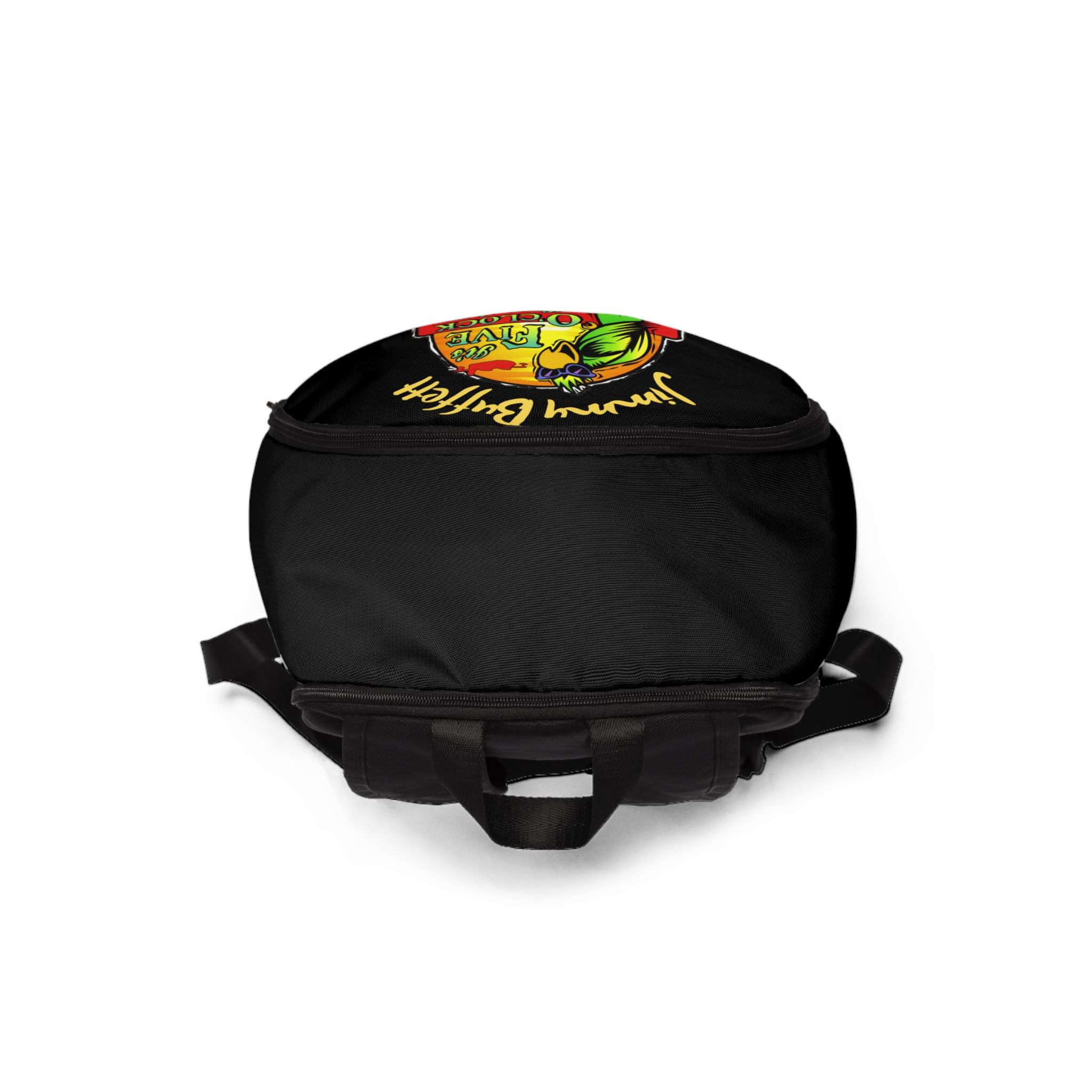 Jimmy Buffett,  It's Five O'Clock Somewhere Backpack 16"X12"X5" Black