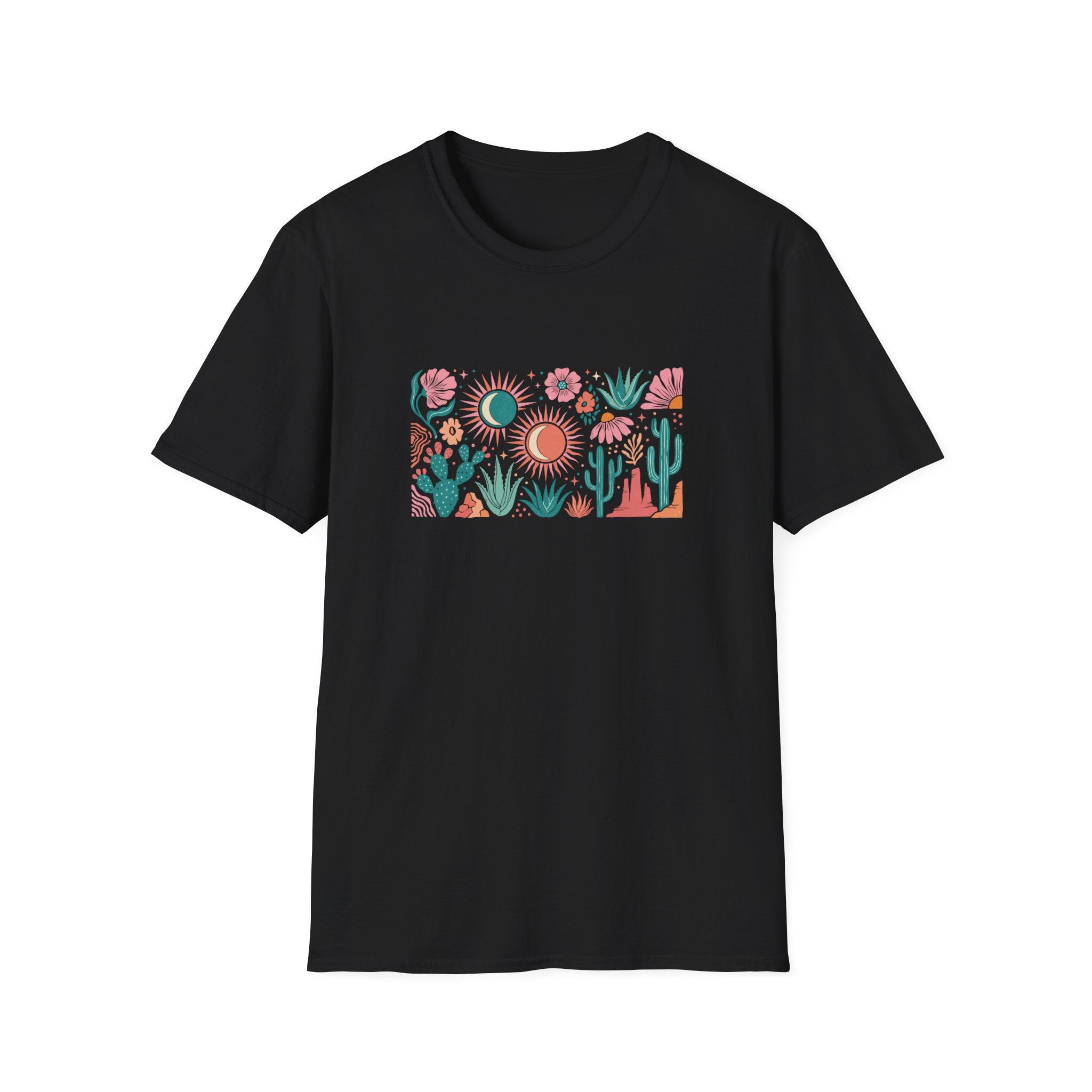 Celestial Desert Cactus T-Shirt — Night Sky Desert Graphic Tee