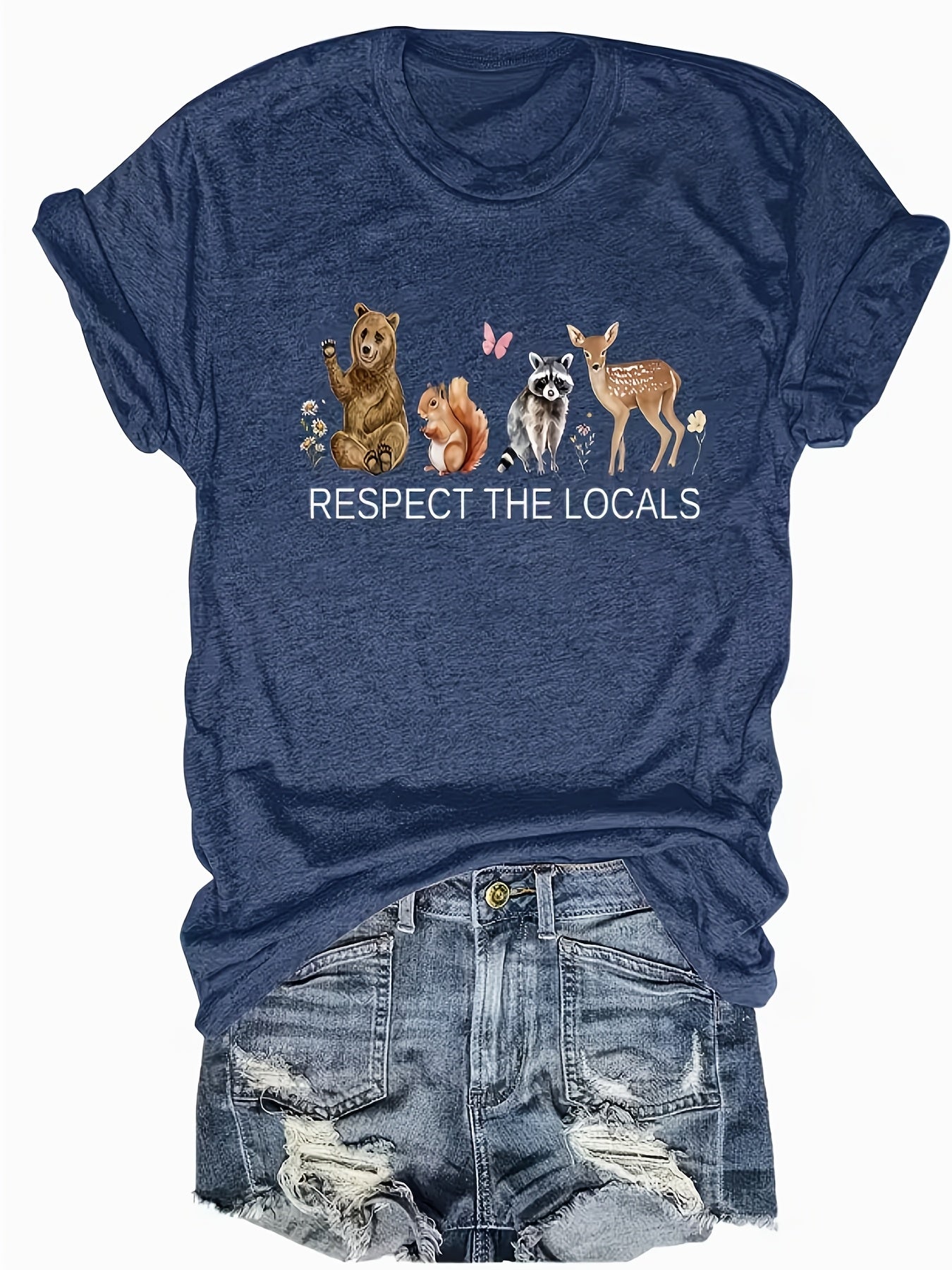 Respect the Locals Cute Forest Animals, Women's Tee