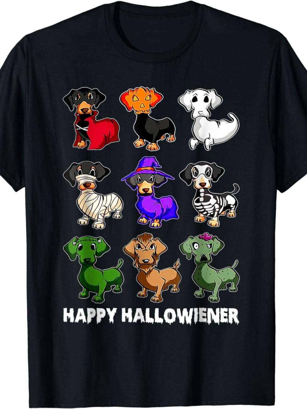 Happy Halloweenie Funny Dachshund Women's Stretch Tee