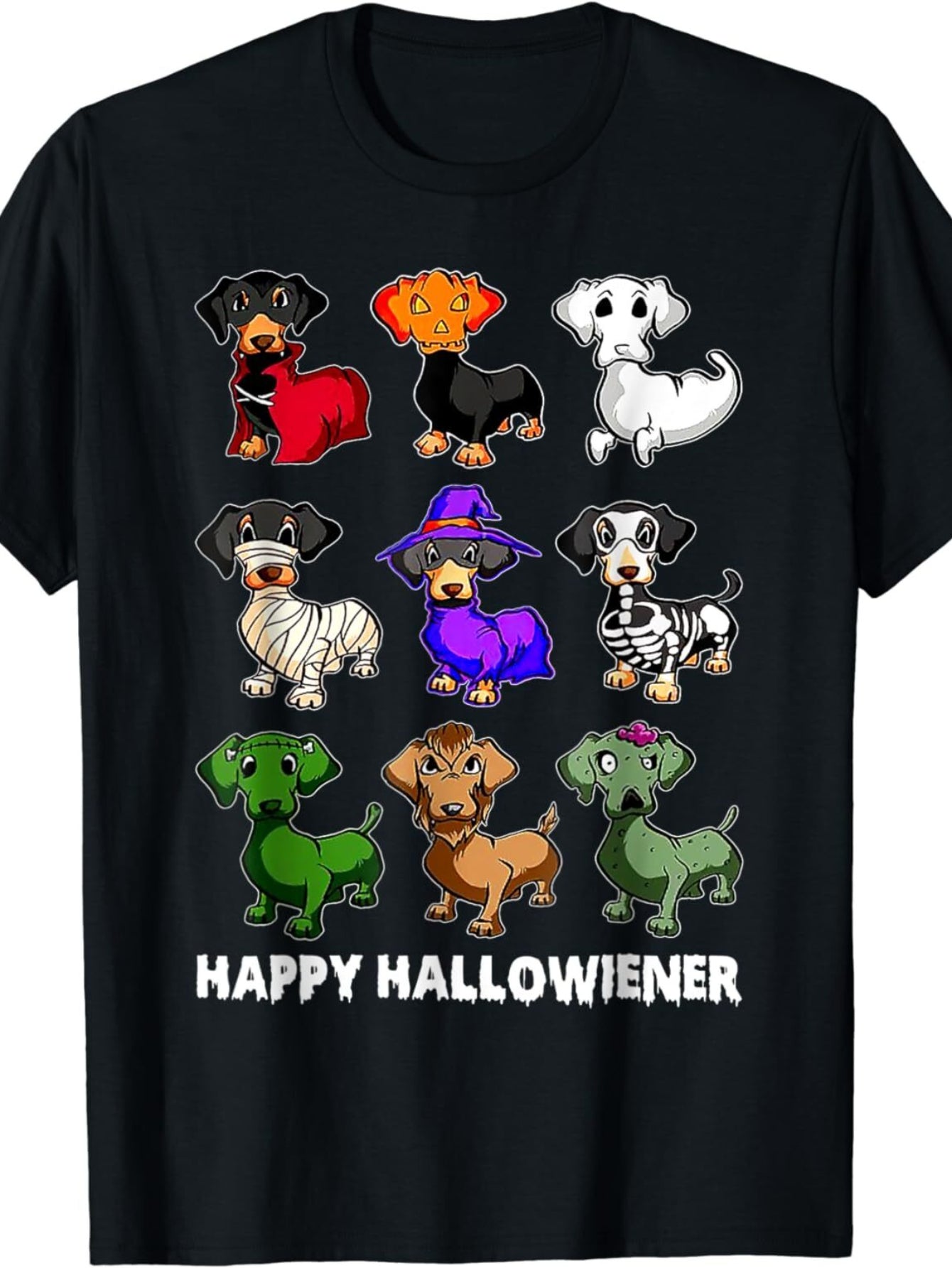 Happy Halloweenie Funny Dachshund Women's Stretch Tee