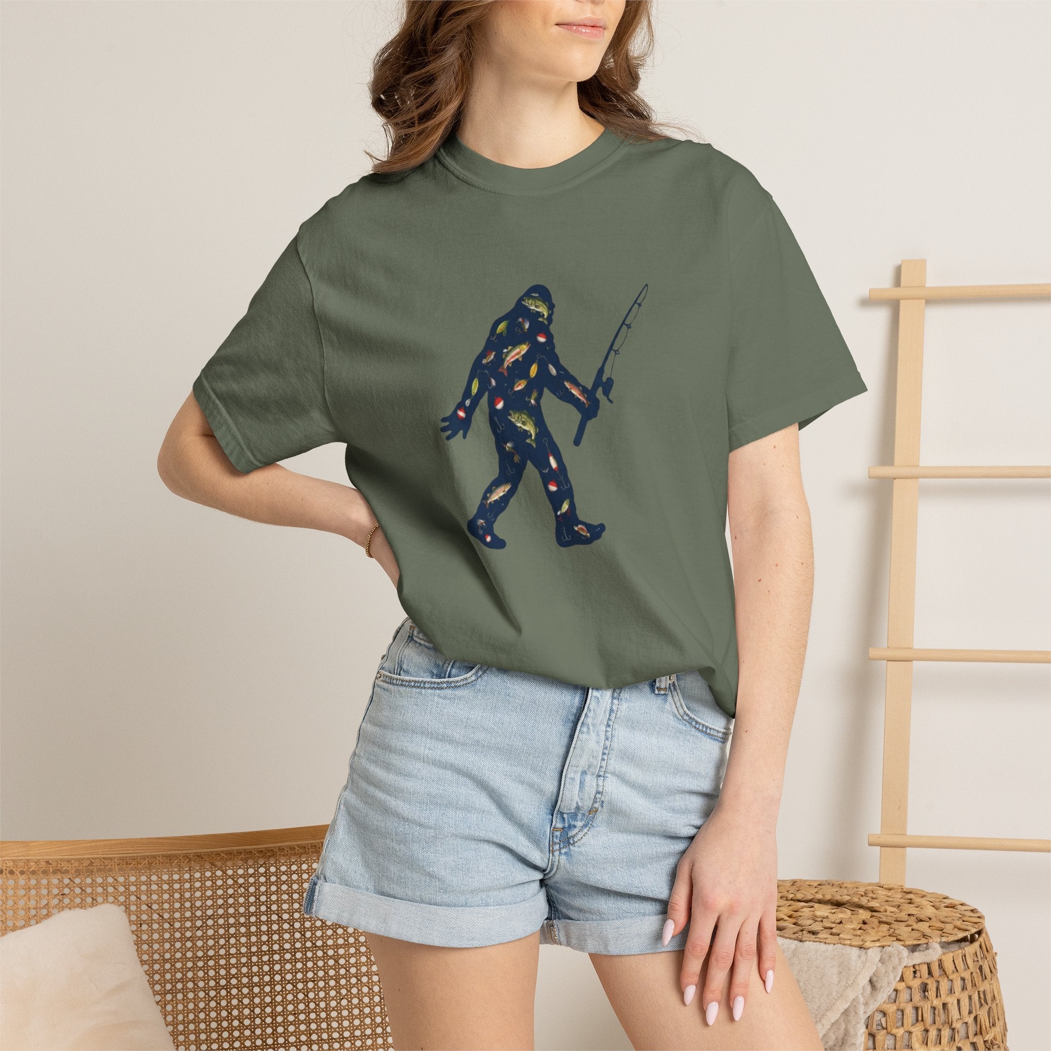 Bigfoot Fishing Father's Day T-Shirt,  Father's Day T-Shirt