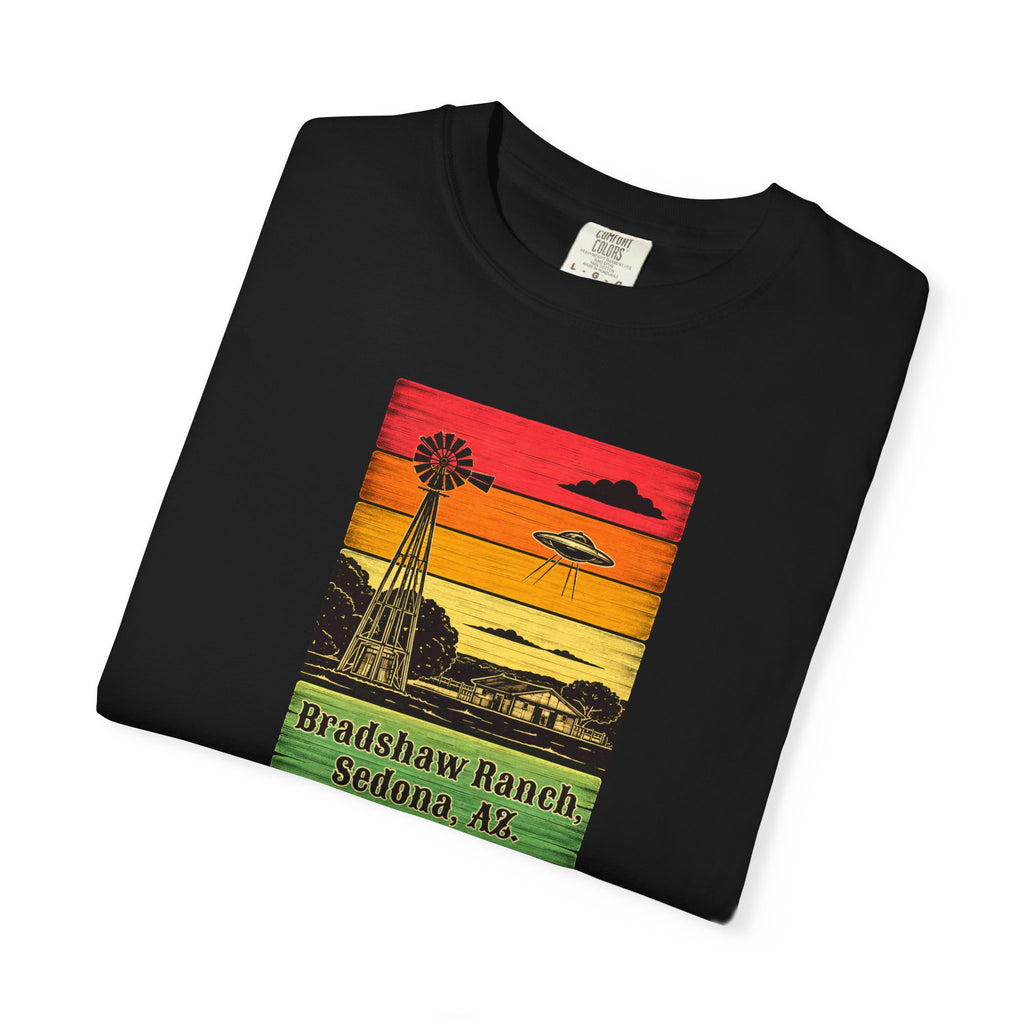 Bradshaw Ranch Sedona AZ Sunset T-shirt, Windmill Desert Design, Men's & Women's