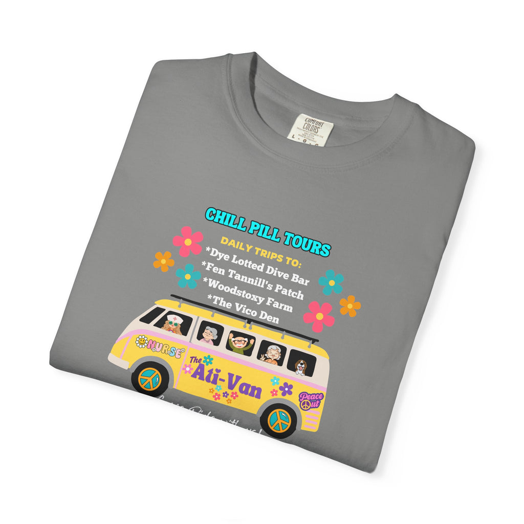 Chill Pill Tours, Funny Nurse T-Shirt, Ati-Van Ride, Unisex Tee, 100% Cotton, Nurse Gift, Soft Nurse T-Shirt