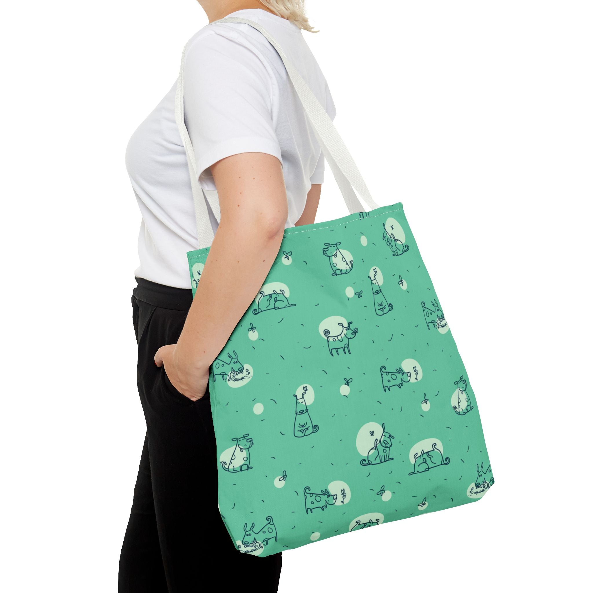 Cute Dog Print Tote Bag, 3 Sizes