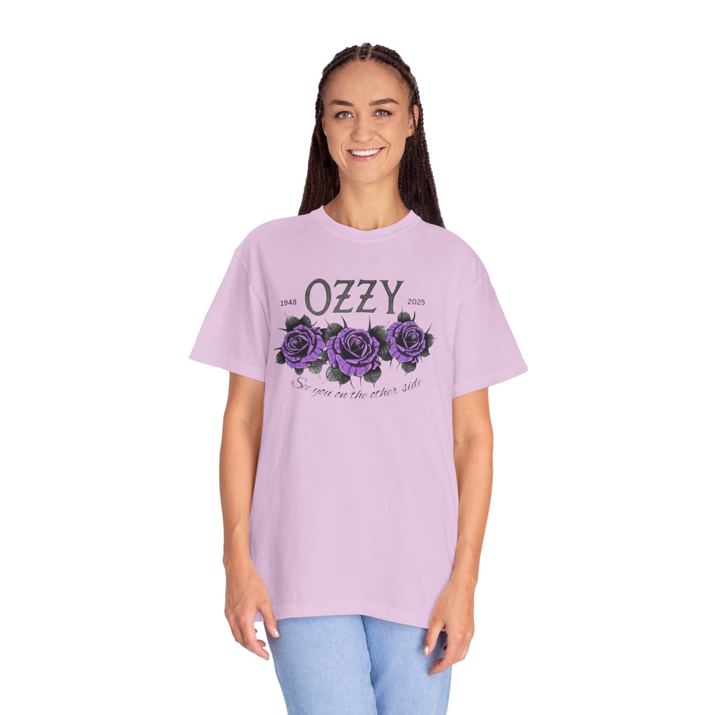 Vintage OZZY Floral T-Shirt, Memorial Blk Sabbath Music Lover Tee, Custom Artistic Graphic, Casual Wear