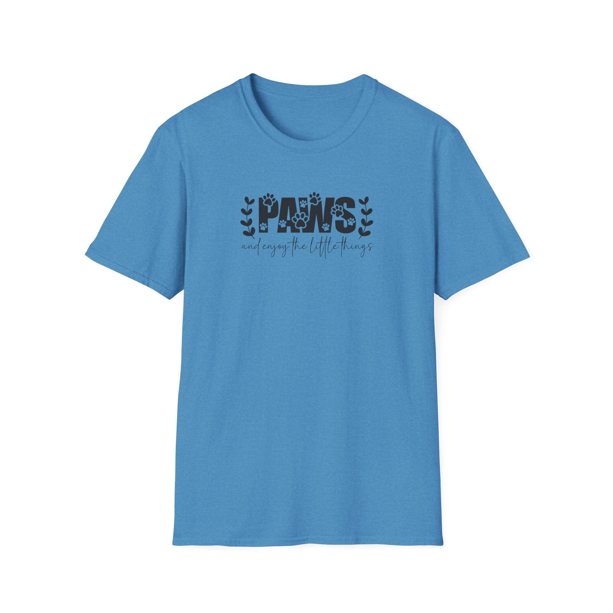 Paw Print T-Shirt - "Paws and Enjoy the Little Things", Pet Lover Gift, Animal Theme Apparel, Dog Owner Shirt, Cute Casual Tee