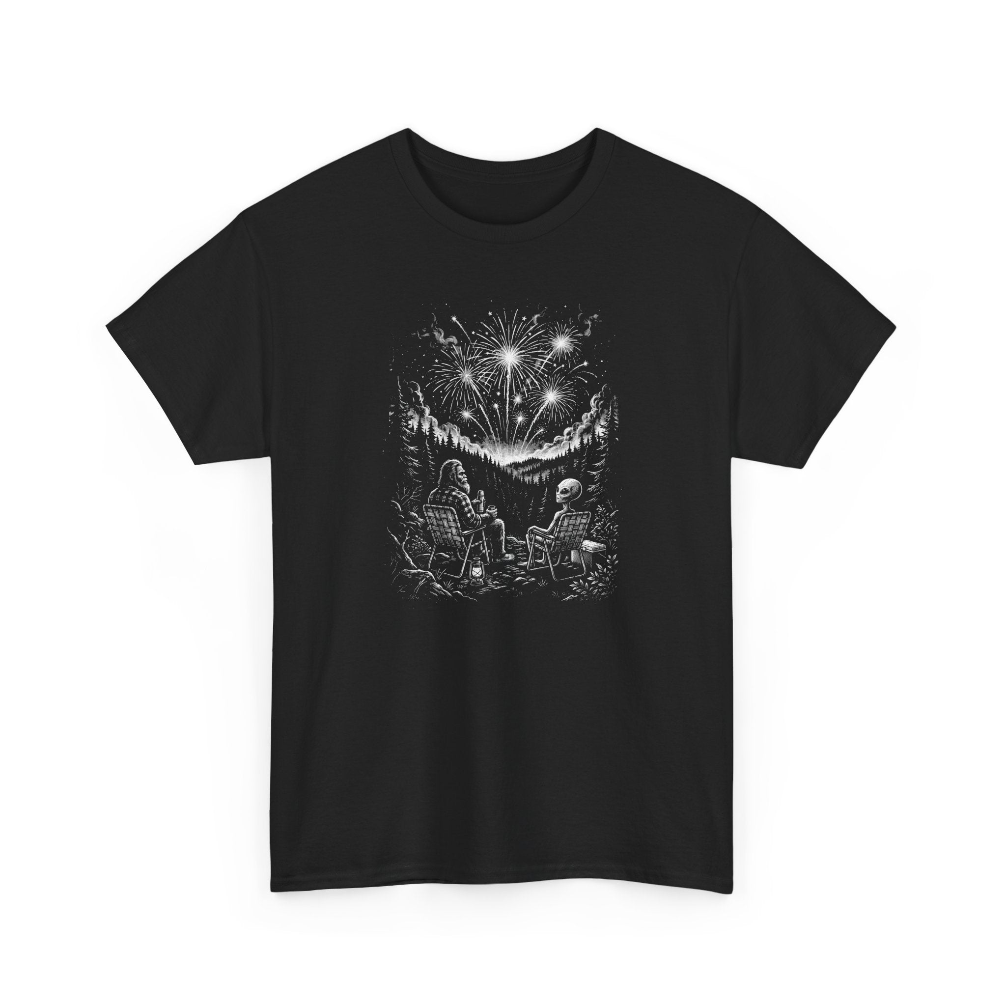 Alien & Bigfoot Independence Day Graphic Tee, Unisex 4th of July Tee
