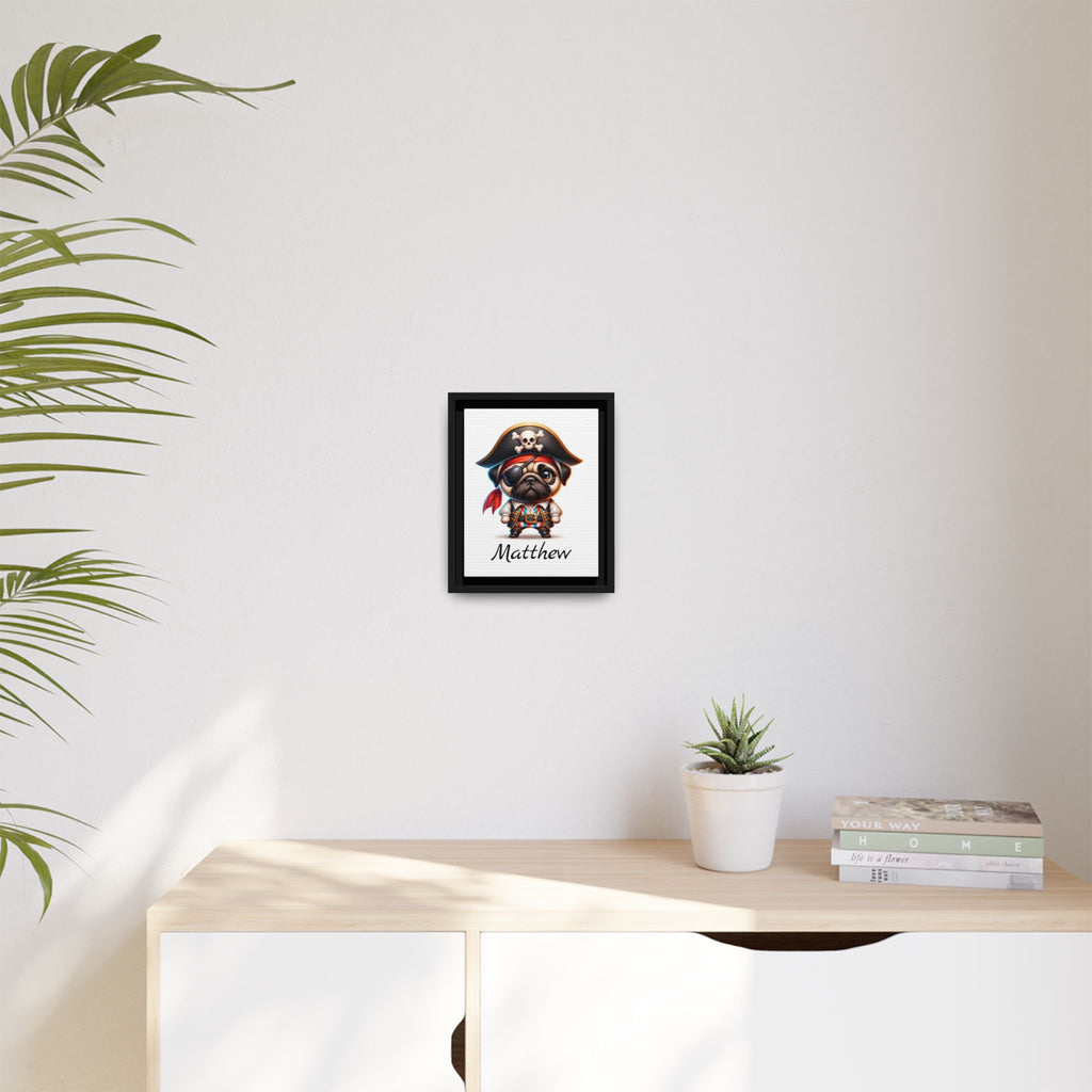 Personalized Pirate Pug Boys Bedroom Decor, Great Gift Idea, Pug Wall Decor. Personalized wall art