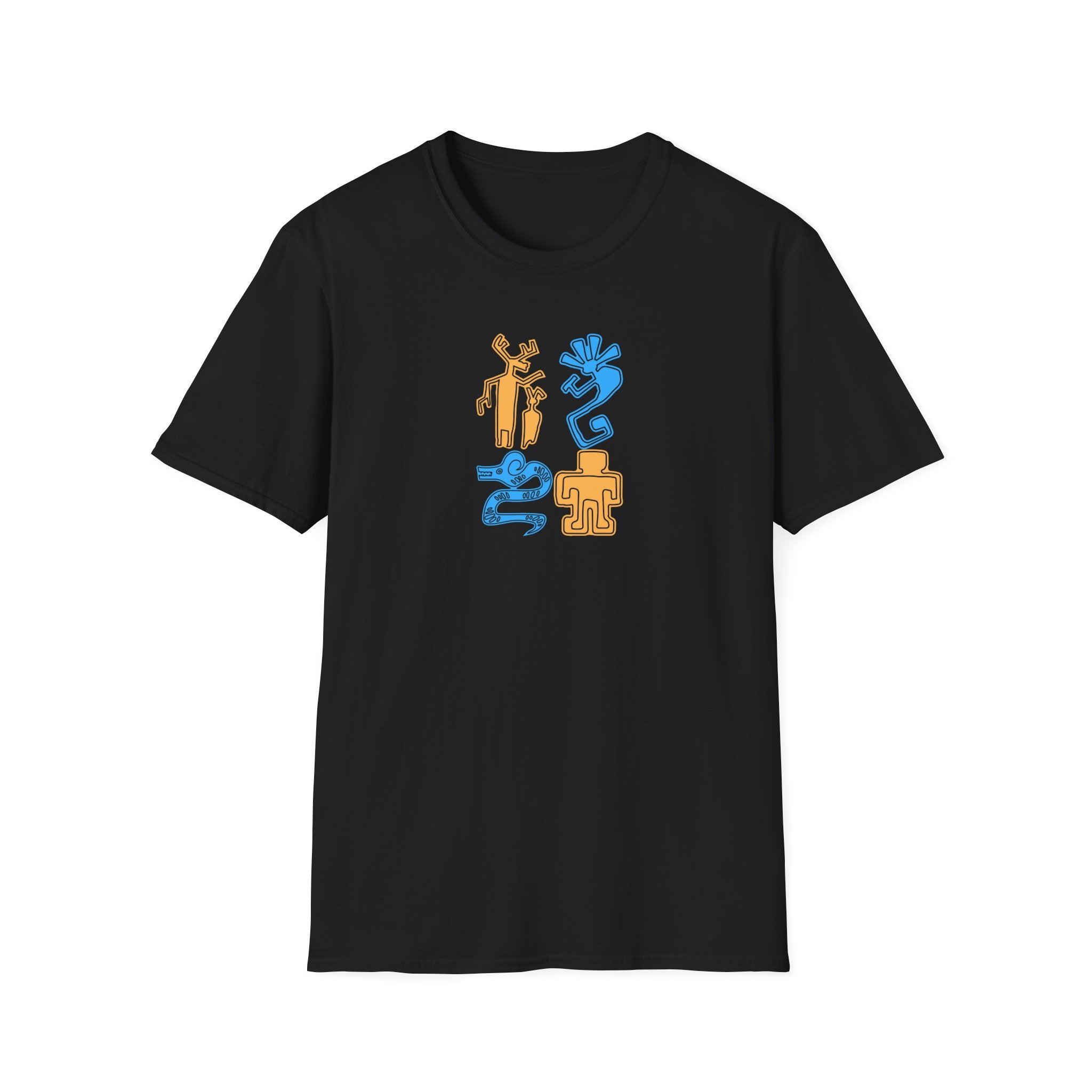Unisex Petroglyph Kokpelli T-Shirt, Southwestern Summer Shirt, Native American Tee, Southwest Tribal Top, Desert Graphic Shirt