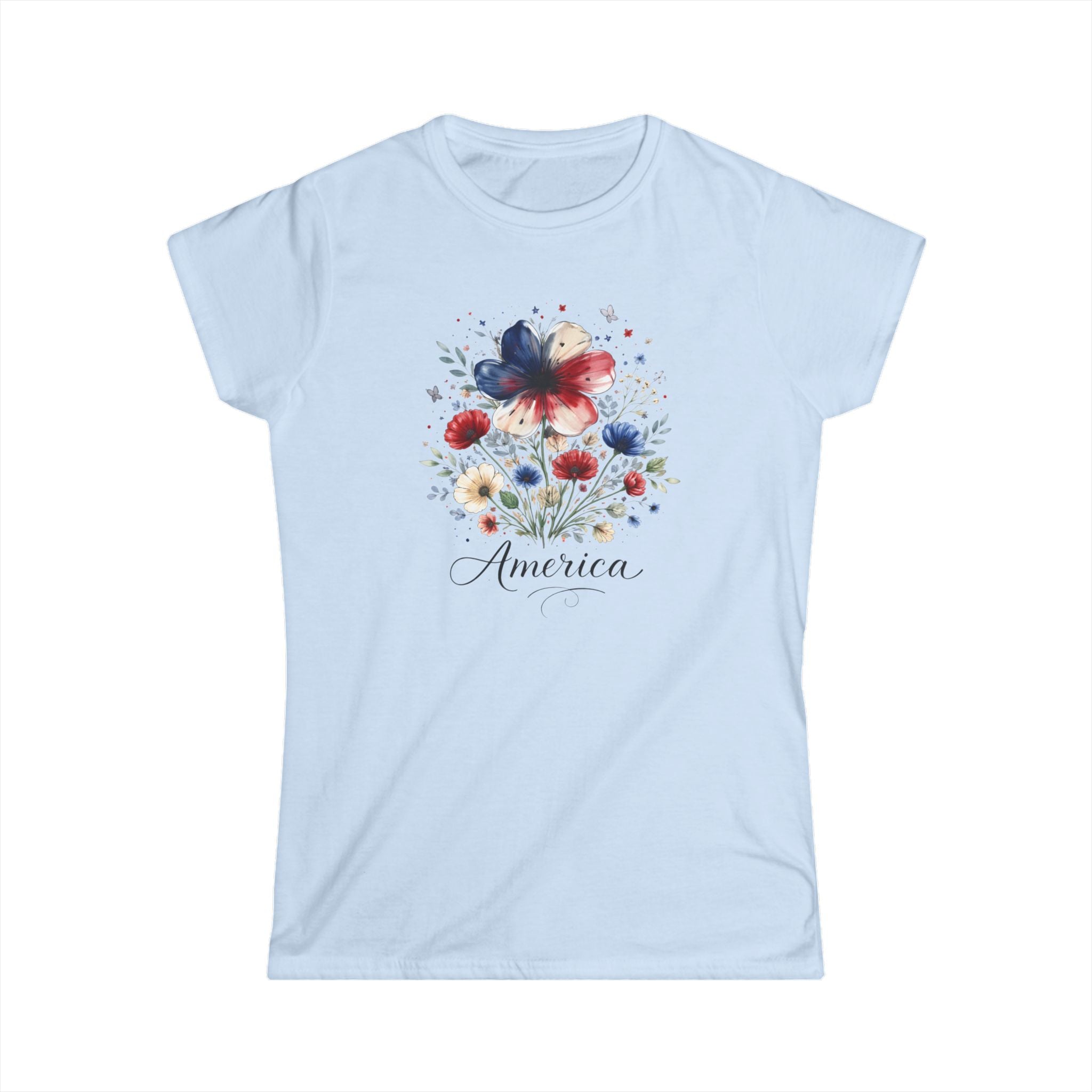 America 250 Floral Watercolor Women's Tee