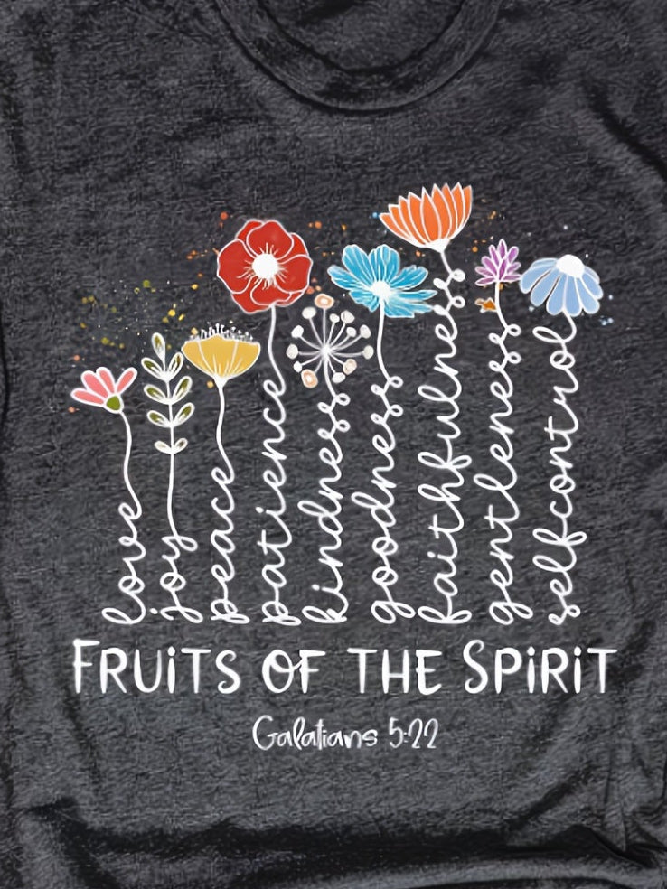 Fruits of the Spirit Bible Verse T-Shirt, Women's Faith Tee