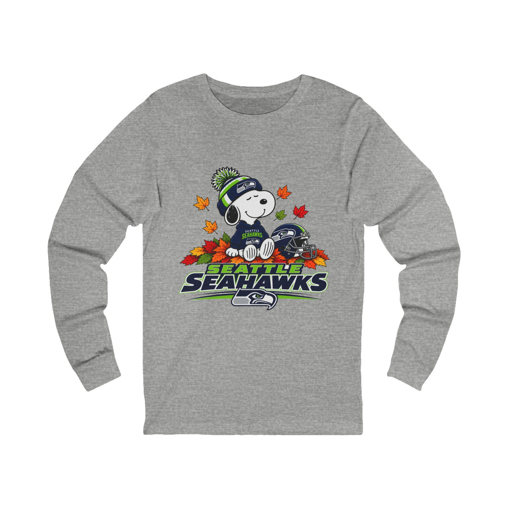 Women's Seattle Seahawks Snoopy Fall Long Sleeve Tee