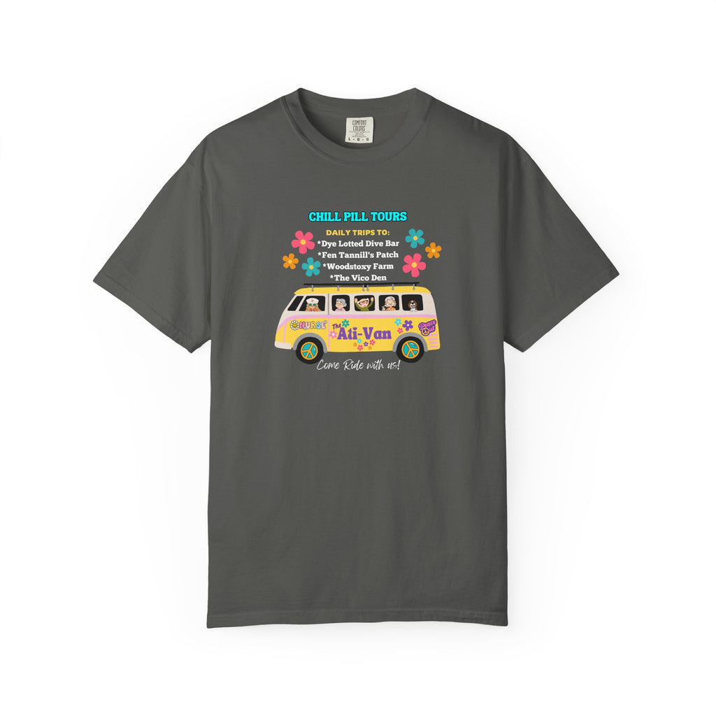 Chill Pill Tours, Funny Nurse T-Shirt, Ati-Van Ride, Unisex Tee, 100% Cotton, Nurse Gift, Soft Nurse T-Shirt