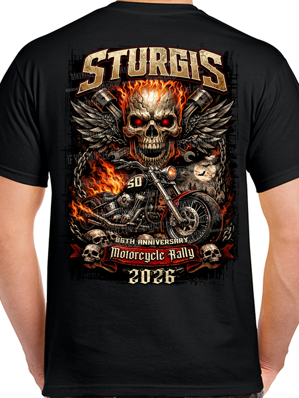 2026 Sturgis Motorcycle Rally Ride to the Grave, Men's Biker Shirt