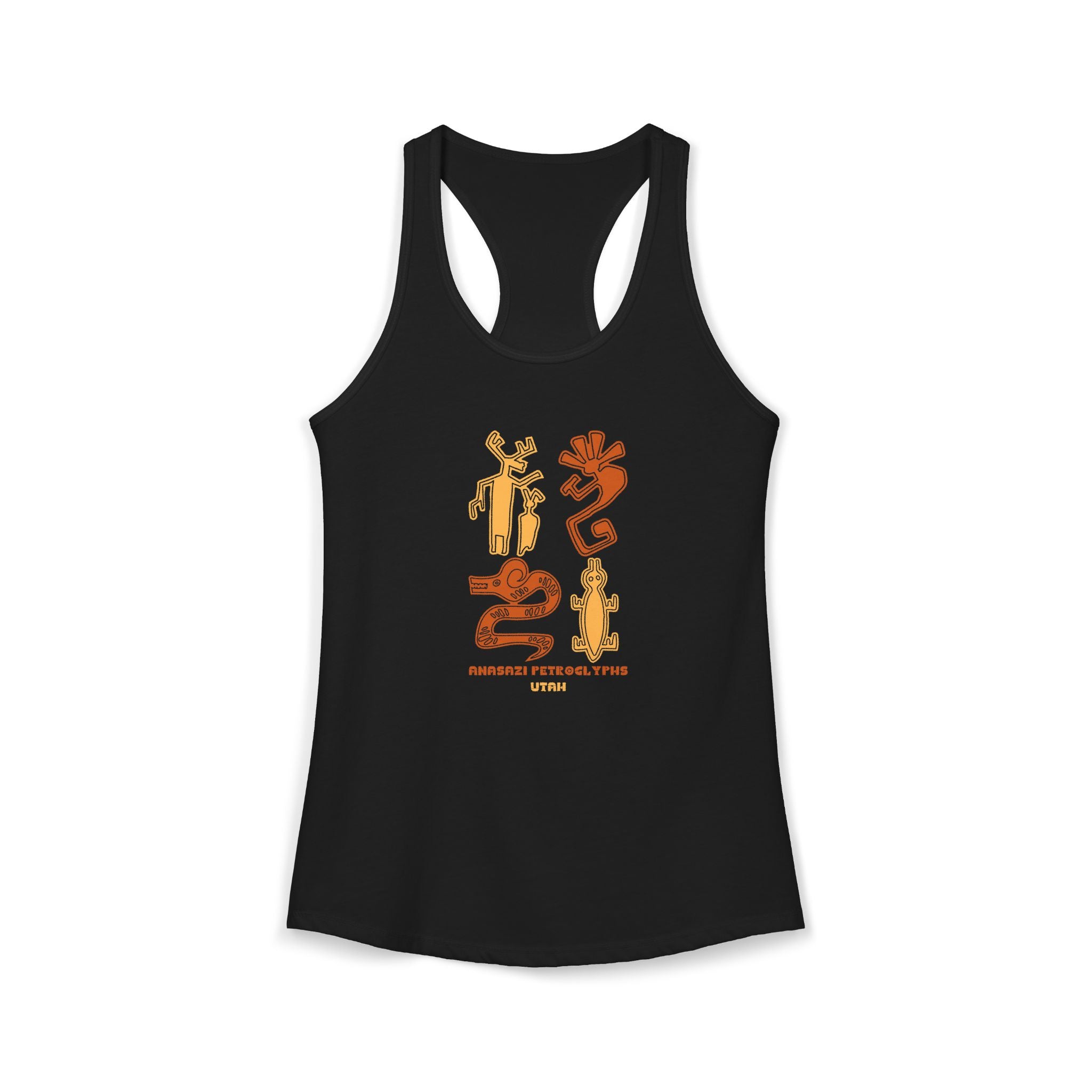Anasazi Petroglyth, Women's Ideal Racerback Tank, Arizona Desert Shirt 5 Colors