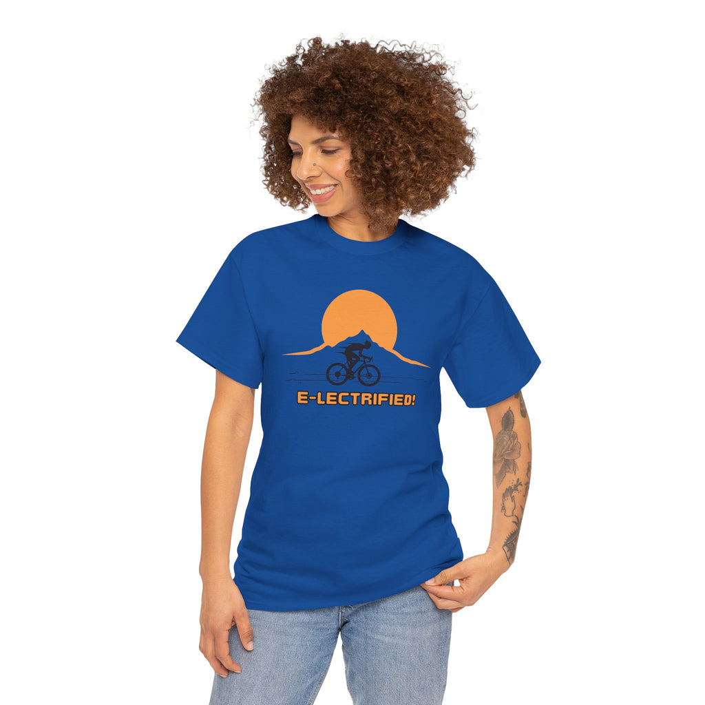 Electrified! E‑Bike Rider Sunset Mountain Cycling T‑Shirt
