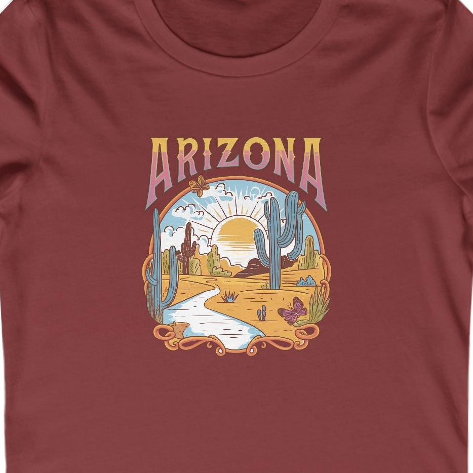 Arizona Western Sunset Women's Fitted Tee, Women's Desert Tee