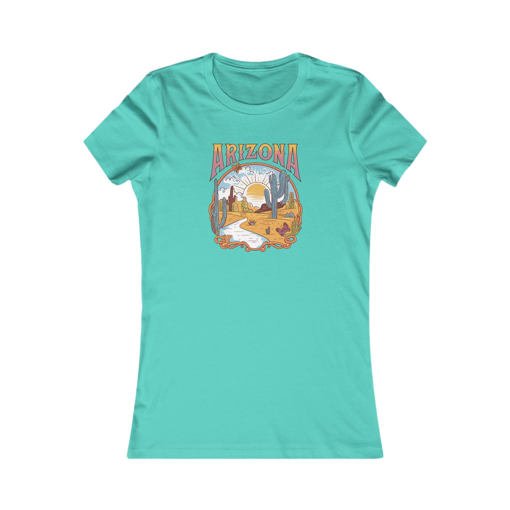 Arizona Western Sunset Women's Fitted Tee, Women's Desert Tee