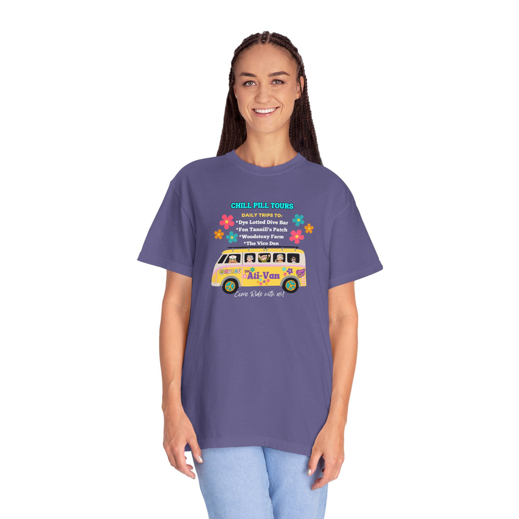 Chill Pill Tours, Funny Nurse T-Shirt, Ati-Van Ride, Unisex Tee, 100% Cotton, Nurse Gift, Soft Nurse T-Shirt