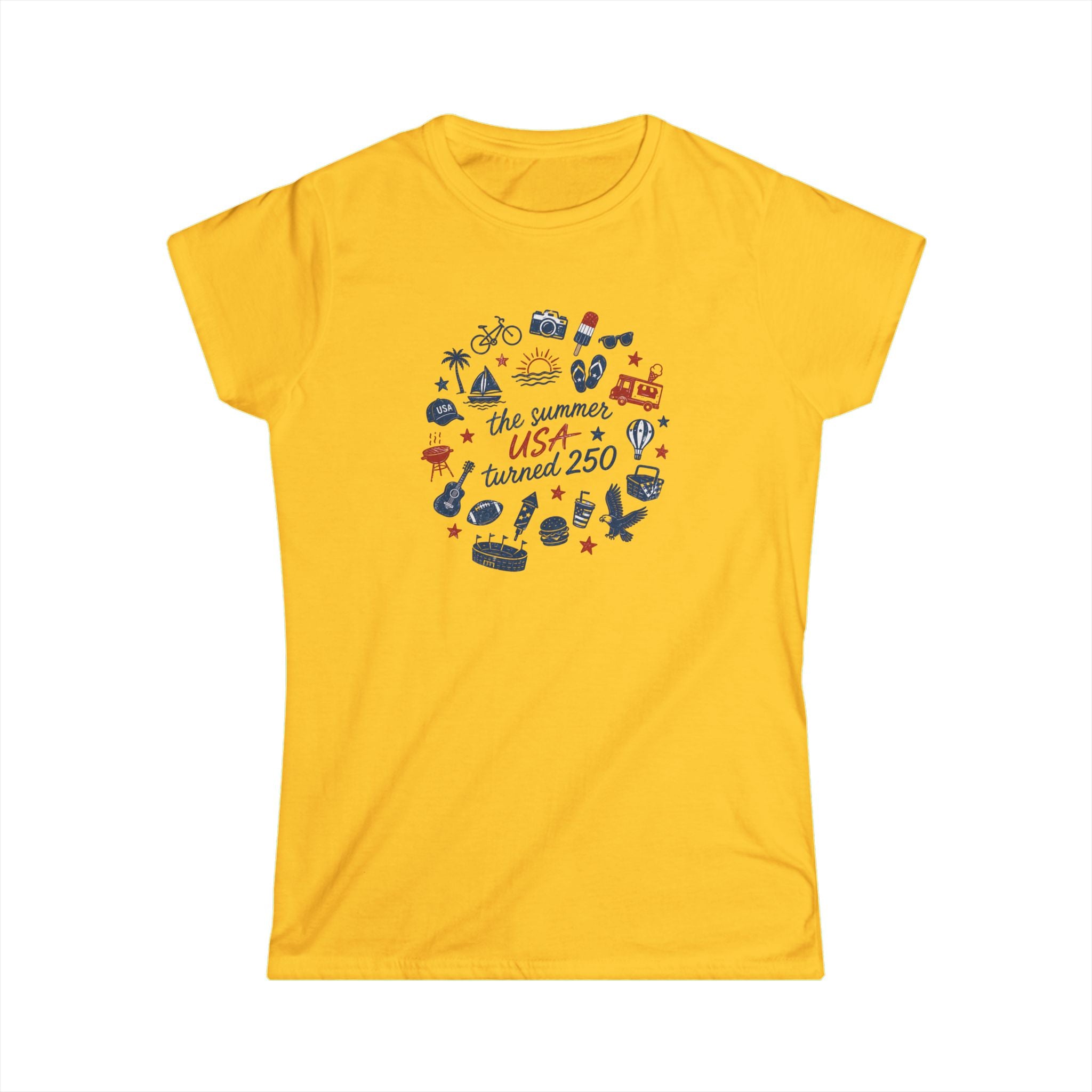 Summer 250 Watercolor Women's Tee — 250 Years of Freedom Graphic Shirt