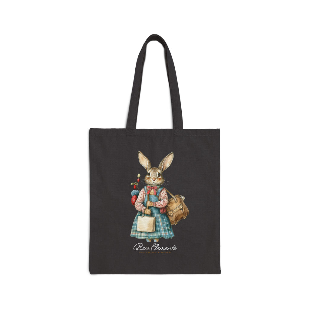 Woodland Bunny Market Bag, Heavy Canvas Shopping Tote, Bunny Shopping Tote
